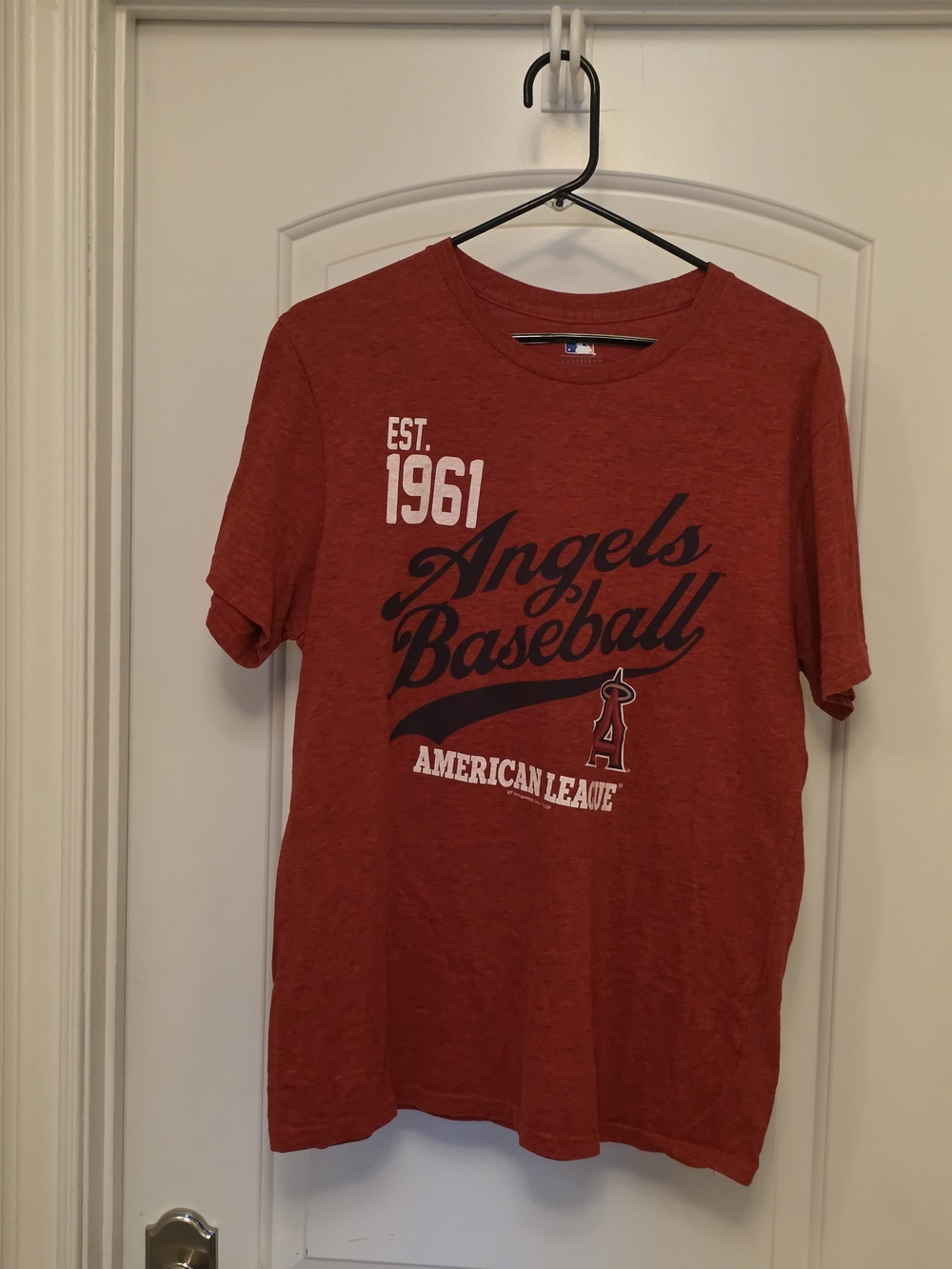 Vintage Angels Tee Shirt Baseball Red Graphic Tee.
